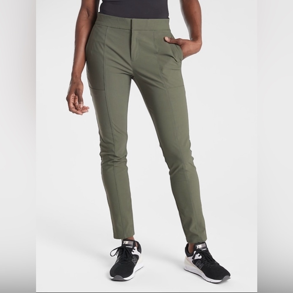 Athleta Wander Stash Skinny Pant Size: 14T - Mountain Olive Green Sculpttek NWT